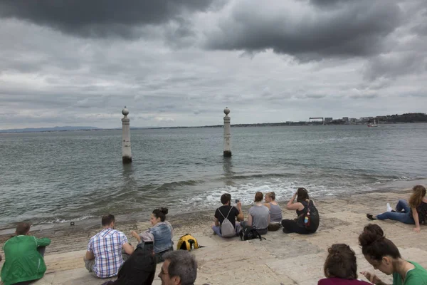 Lizbon, Portekiz-10 Haziran 2018: Shore Plaza Praca do Comercio Lizbon merkezinde, Portekiz