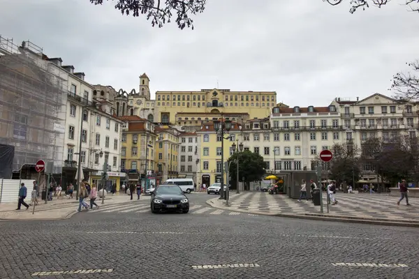 Здания Площади Россио Лиссабон Португалия — стоковое фото