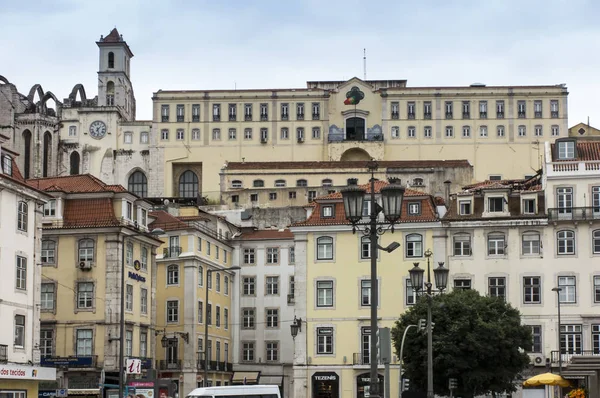 Byggnader Vid Rossiotorget Lissabon Portugal — Stockfoto