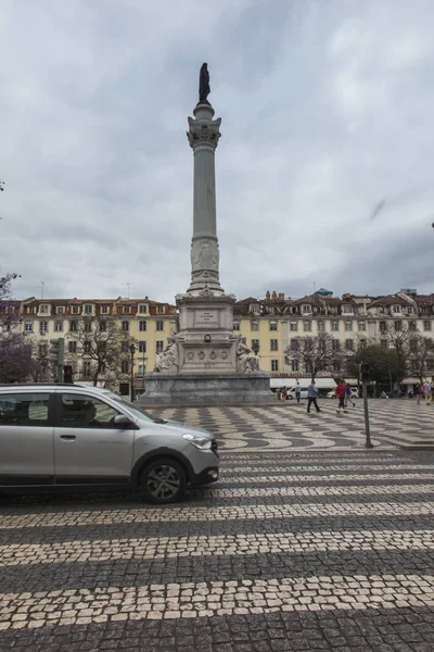 Staty Dom Pedro Rossiotorget Lissabon Portugal — Stockfoto