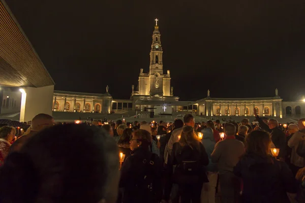 Fatima Portugalsko Června 2018 Večerní Oslavy Náměstí Před Bazilikou Panny — Stock fotografie