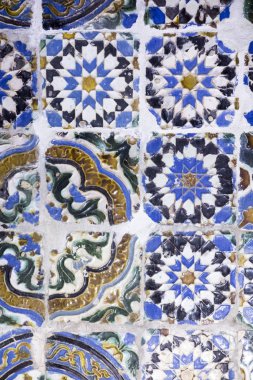 Coimbra, Portekiz, 11 Haziran 2018: Geleneksel olarak, eski seramik Christ Convent Roma Katolik Manastırı'Tomar Portugal.Portugal dekore edilmiş