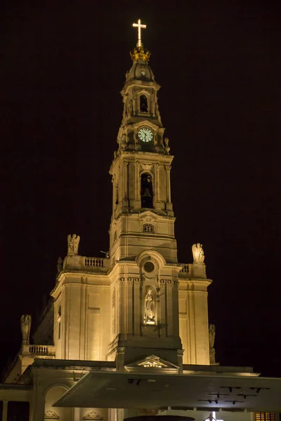 Svatyně Panny Marie Fatimy Růžovou Bazilikou Noci Fatima Portugalsku — Stock fotografie