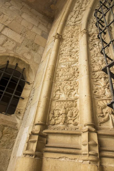 Zengin Süslemeler Mesih Manastır Tomar Portekiz Yuvarlak Templar Kilisenin Giriş — Stok fotoğraf