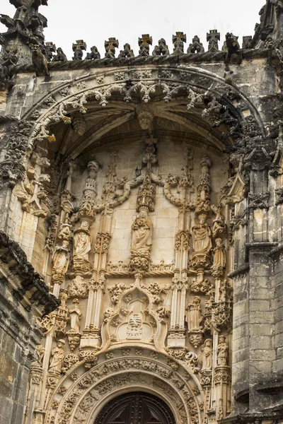 Sculpture Virgin Child Entrance Templar Church Convent Christ Tomar Portugal — Stock Photo, Image