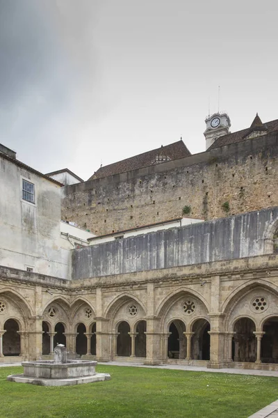 Eski Katedrali Coimbra Portekiz Velha Coimbra Sigarasız Avlu — Stok fotoğraf