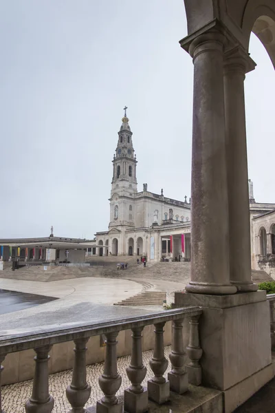 Sanctuary Fatima Square Basilica Our Lady Fatima Rosary Bad Weather — Stock Photo, Image