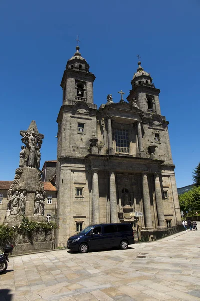 Cruz San Francisco Pie Junto Iglesia Franciscana Santiago Compostela España — Foto de Stock