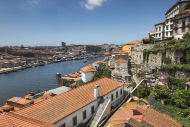 Douro Haliç ve Portekiz Porto şehir panoraması