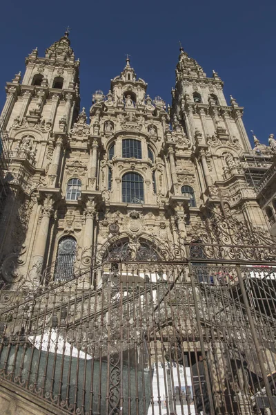 Santiago Compostela Cathedral Saint James Spain Visible Construction Renovation Works — Stock Photo, Image
