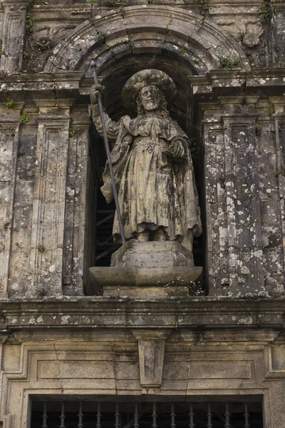 Santiago Compostela Galicia Spain June 2018 Detail Richly Decorated Fasade — Stock Photo, Image