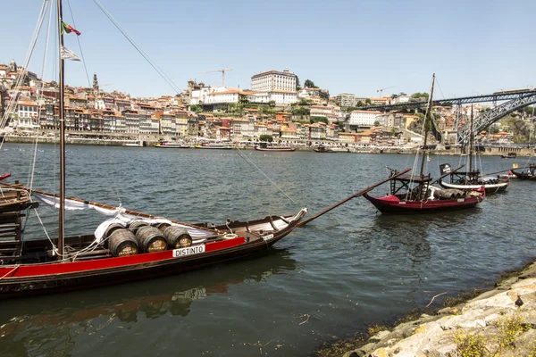 Oporto Portugal Junio 2018 Panorama Del Estuario Del Duero Ciudad — Foto de Stock