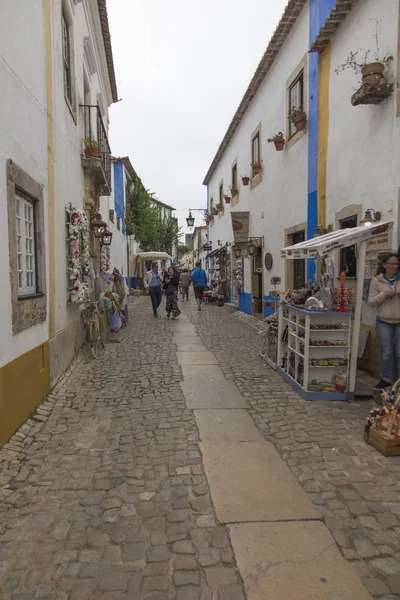 Obidos Portogallo Giugno 2018 Stradina Del Centro Storico Obidos Portogallo — Foto Stock