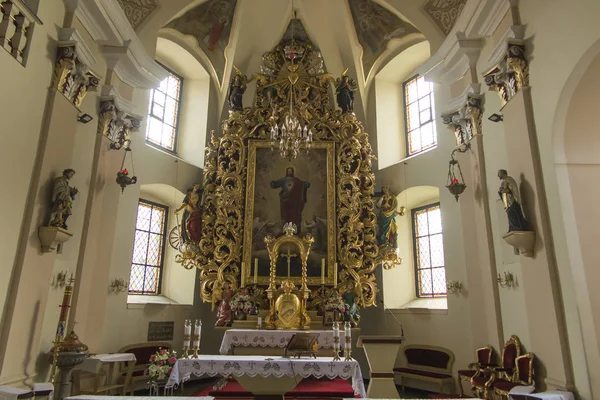 Toszek Πολωνία Αυγούστου 2018 Εσωτερικό Της Παλιά Ενορία Εκκλησία Intoszek — Φωτογραφία Αρχείου