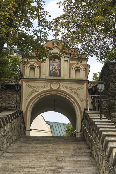 Steintreppe Die Zur Basilika Anna Auf Dem Berg Anna Polen — Stockfoto