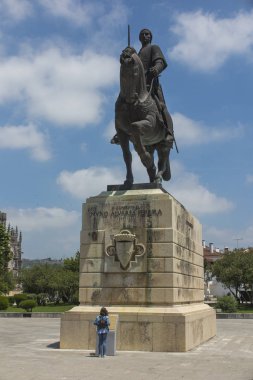 Nuno Alvares Pereira heykeli bir ata Batalha, Portekiz