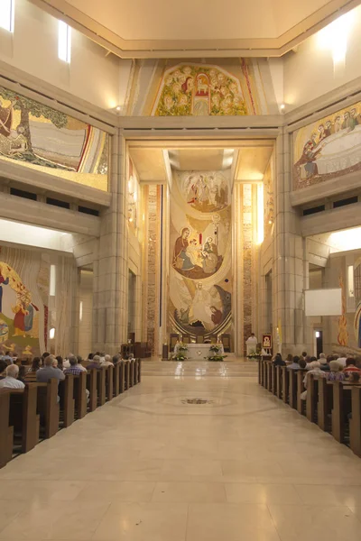 Cracóvia Polônia Agosto 2018 Interior Santuário Lagiewniki Centro Papa João — Fotografia de Stock