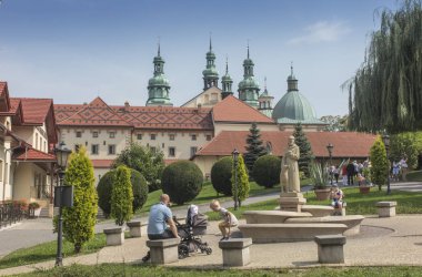 Kalwaria Zebrzydowska, Polska, september 02,  2018: Monastery of Kalwaria Zebrzydowska, and the UNESCO world heritage site in Lesser Poland near Krakow clipart
