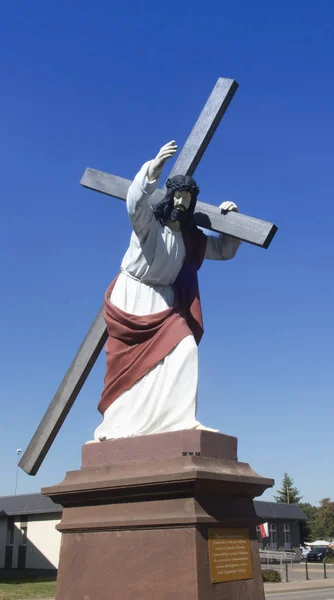 Wayside Christ Statue Cross Wachock Poland — Stock Photo, Image