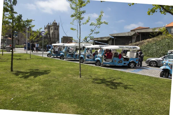 Porto Portugália 2018 Június Számos Taxi Tuk Tuk Három Kerékkel — Stock Fotó