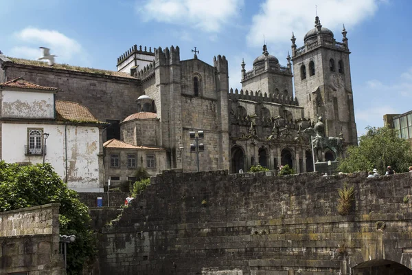 Portos Domkyrka Porto Romersk Katolska Kyrkan Som Ligger Det Historiska — Stockfoto