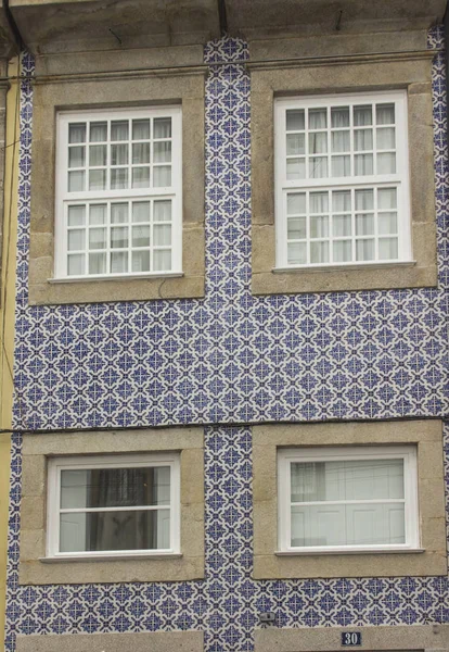 Azulejo Fliesen Der Hausfassade Typisches Finish Vieler Gebäude Portugal — Stockfoto