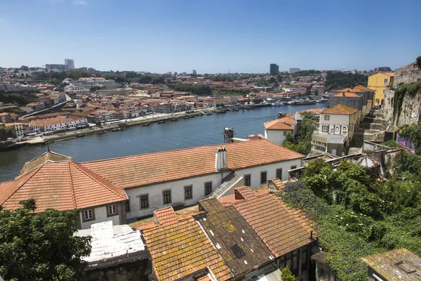 Panorama Över Flodmynningen Douro Och Staden Porto Portugal — Stockfoto