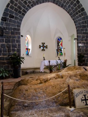 Tabgha, İsrail, 9 Temmuz 2015: Peter, Tabgha, İsrail önceliği Kilisesi