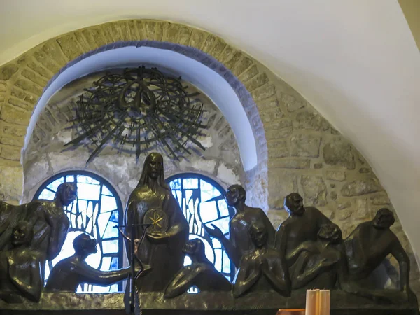 以色列耶路撒冷 2015年7月13日 以色列上室附近耶路撒冷方济各会教堂的祭坛 — 图库照片