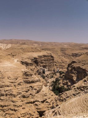 Judaean çöl Negeb. St. George Ortodoks Manastırı veya Manastırı Aziz George'un Koziba-kutsal topraklar, İsrail
