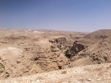 Judaean çöl Negeb. St. George Ortodoks Manastırı veya Manastırı Aziz George'un Koziba-kutsal topraklar, İsrail