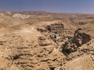 Judaean çöl Negeb. St. George Ortodoks Manastırı veya Manastırı Aziz George'un Koziba-kutsal topraklar, İsrail