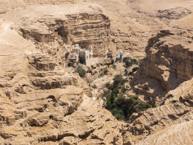 Judaean çöl Negeb. St. George Ortodoks Manastırı veya Manastırı Aziz George'un Koziba-kutsal topraklar, İsrail