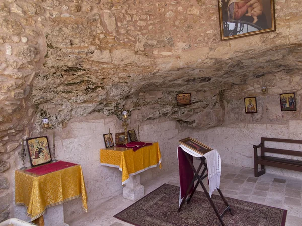 Burqin Palestine Julho 2015 Fragmento Interior Uma Igreja Cristã Muito — Fotografia de Stock