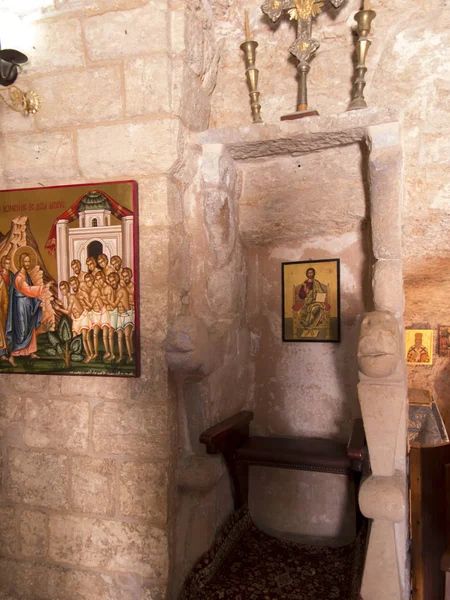 Burqin Palestine Juillet 2015 Fragment Intérieur Une Très Vieille Église — Photo