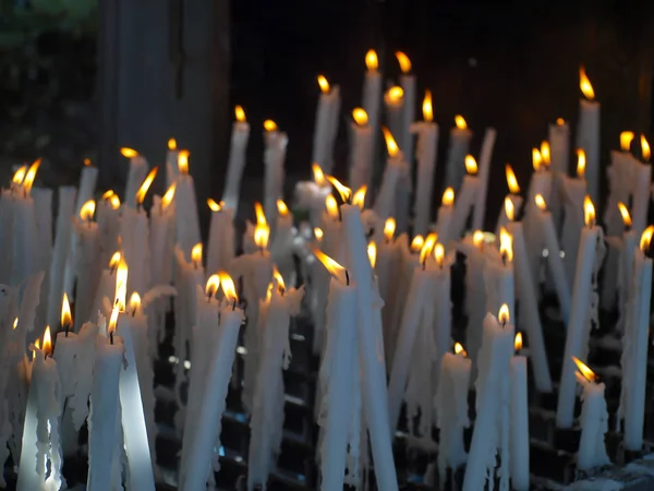 Zapálené Svíčky Svatyni Francii Lourds — Stock fotografie