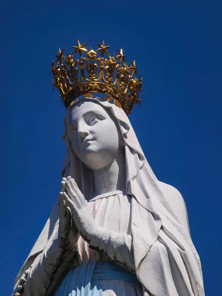 Statue Der Jungfrau Maria Lourdes Frankreich — Stockfoto