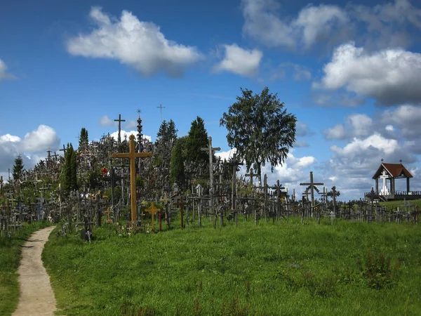 Heuvel Van Kruisen Een Heuvel Ligt Enkele Kilometers Ten Noorden — Stockfoto