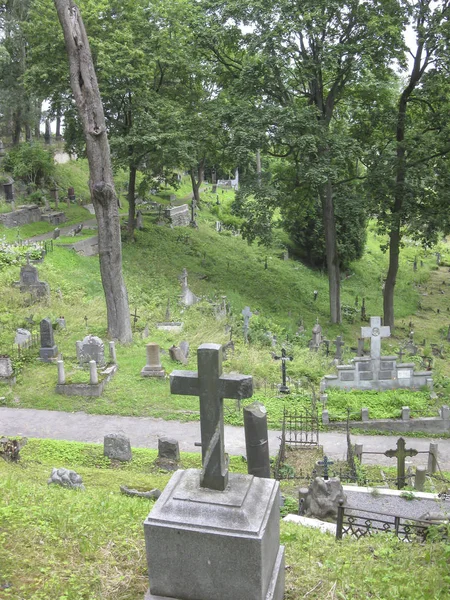 Fragmento Antiguo Cementerio Rossa Vilna Lituania —  Fotos de Stock