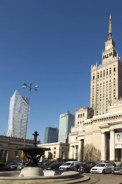 Warschau Polen Februar 2019 Palast Der Kultur Und Wissenschaft Das — Stockfoto