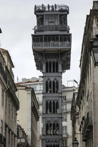 Lisbon Portugal Juni 2018 Der Santa Justa Lift Als Eine — Stockfoto