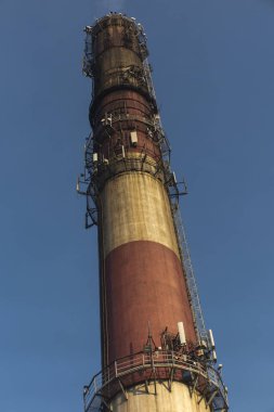 endüstriyel beyaz, kırmızı, yüksek beton baca