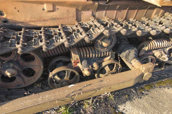 Velho quebrado, rusty bulldozer — Fotografia de Stock