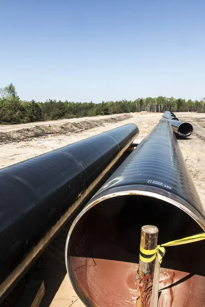 Bau Der Pipeline Mit Flüssigerdgas Vom Lng Terminal Swinemünde Polen — Stockfoto