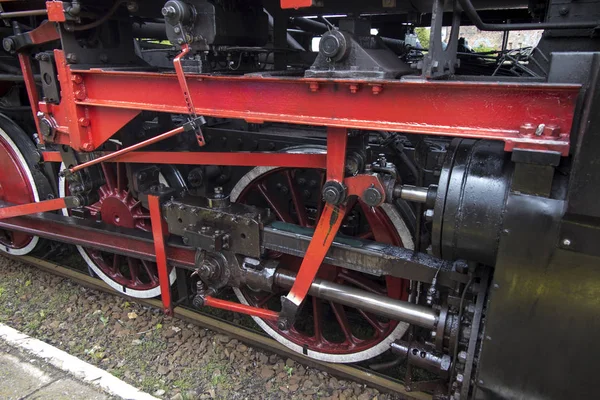 Un fragmento de una vieja locomotora de vapor —  Fotos de Stock