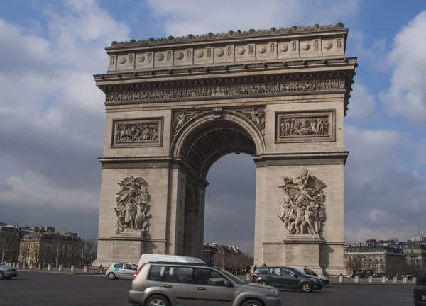 Łuk Triumfalny w stolicy Francji Paryż — Zdjęcie stockowe