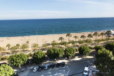 Barselona yakınlarındaki Akdeniz'de Calella Beach