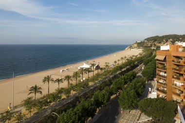 Barselona yakınlarındaki Akdeniz'de Calella Beach