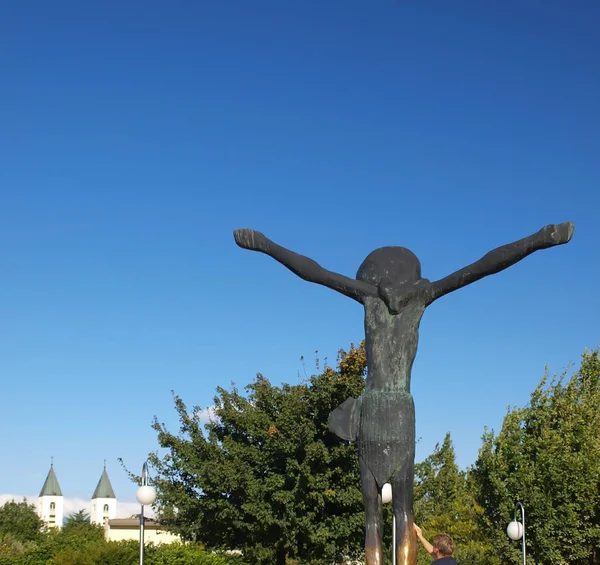 Jezus is herrezen, een monument voor Medjugorje in Bosnië en haar — Stockfoto