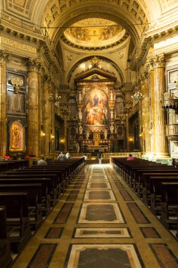 Turin, Italya, 27 Haziran 2019: O Salesian Kilisesi Iç
